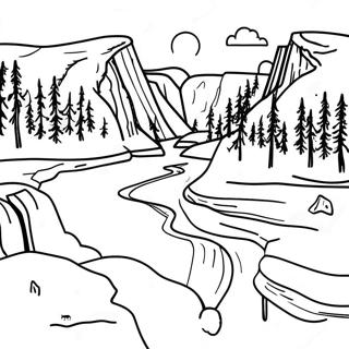 Yellowstone National Park Scenic Landscape Coloring Page 51323-40967