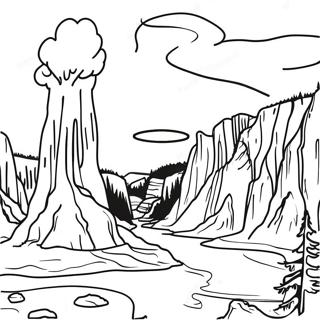 Yellowstone National Park Scenic Landscape Coloring Page 51323-40968