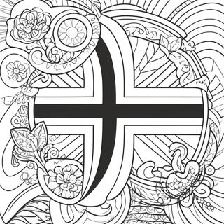 Vibrant Norwegian Flag Coloring Page 51334-40978