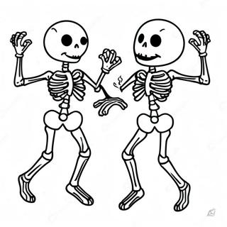 Spooky Skeleton Dancing Coloring Page 51344-40992