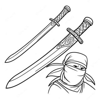 Ninja Sword Coloring Page 51353-40987