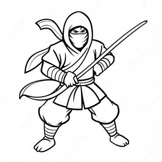 Fearless Ninja With A Sword Coloring Page 51354-40993