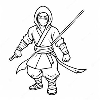 Fearless Ninja With A Sword Coloring Page 51354-40994