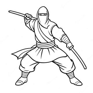 Fearless Ninja With A Sword Coloring Page 51354-40995