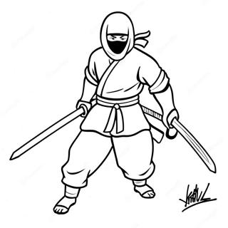 Fearless Ninja With A Sword Coloring Page 51354-40996