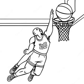 Kareem Abdul Jabbar Dunking Basketball Coloring Page 51394-41029