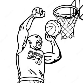 Kareem Abdul Jabbar Dunking Basketball Coloring Page 51394-41030