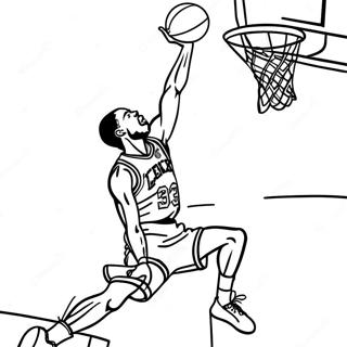 Kareem Abdul Jabbar Dunking Basketball Coloring Page 51394-41032