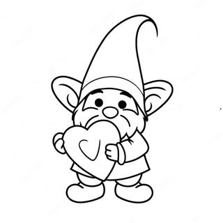 Valentine S Day Gnome Holding Heart Coloring Page 51433-41053