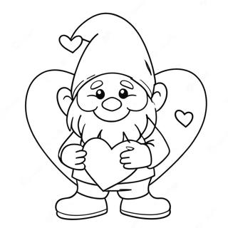 Valentine S Day Gnome Holding Heart Coloring Page 51433-41054