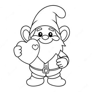 Valentine S Day Gnome Holding Heart Coloring Page 51433-41055