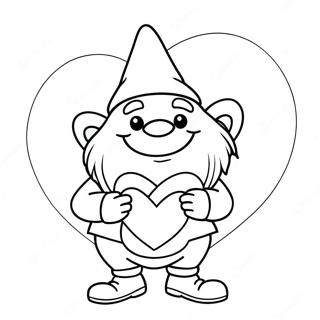 Valentine S Day Gnome Holding Heart Coloring Page 51433-41056