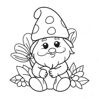 Cute Valentine S Day Gnome With Flowers Coloring Page 51434-41060