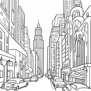 Elegant Art Deco Cityscape Coloring Page 51444-41069