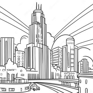 Elegant Art Deco Cityscape Coloring Page 51444-41071