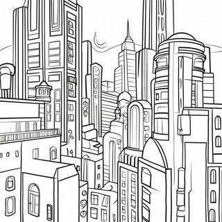 Elegant Art Deco Cityscape Coloring Page 51444-41072