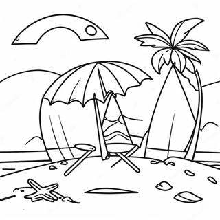 Colorful Beach Safety Coloring Page 51464-41079