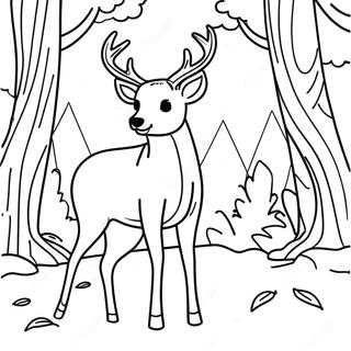 Realistic Deer In A Forest Coloring Page 51473-41086