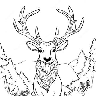 Majestic Stag With Antlers Coloring Page 51474-41089