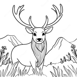 Majestic Stag With Antlers Coloring Page 51474-41090