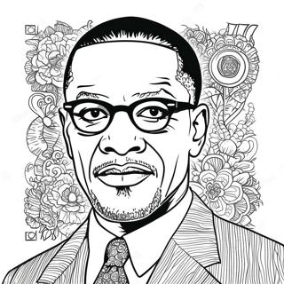 Malcolm X Portrait Coloring Page 51484-41099