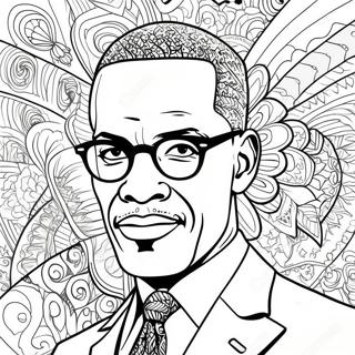 Malcolm X Portrait Coloring Page 51484-41100