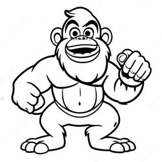 Cranky Kong With Banana Coloring Page 51494-41106