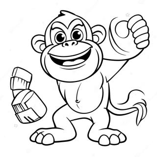 Cranky Kong With Banana Coloring Page 51494-41107