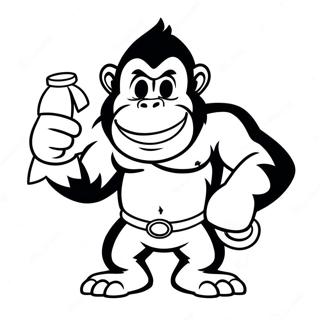 Cranky Kong With Banana Coloring Page 51494-41108