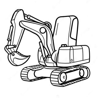 Cute Cartoon Excavator Coloring Page 5157-4229