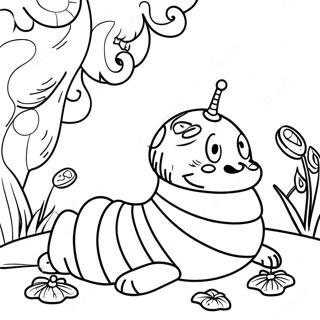 Alice In Wonderland Caterpillar Coloring Page 51613-41198