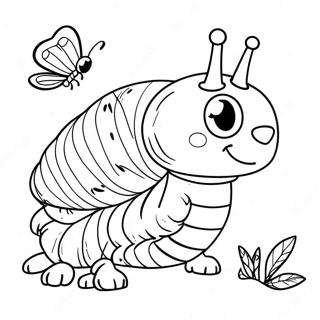 Charming Caterpillar In Wonderland Coloring Page 51614-41204