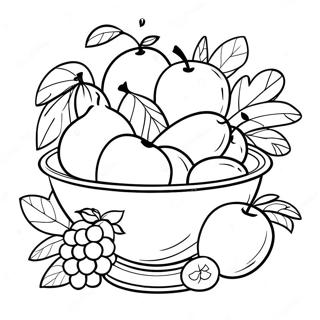 Still Life Fruit Bowl Coloring Page 51623-41224