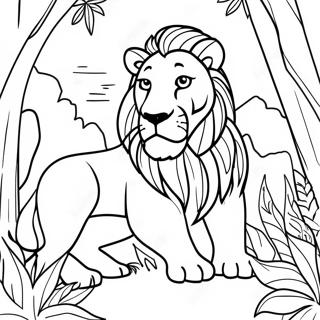 Majestic Lion In The Jungle Coloring Page 51634-41213