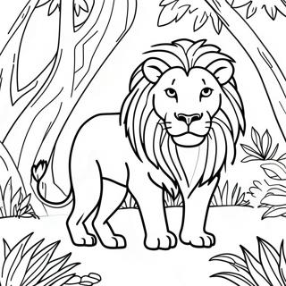 Majestic Lion In The Jungle Coloring Page 51634-41214