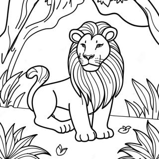 Majestic Lion In The Jungle Coloring Page 51634-41215