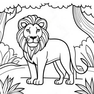 Majestic Lion In The Jungle Coloring Page 51634-41216