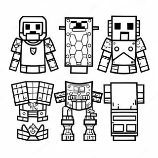 Minecraft Armor Set Coloring Page 51643-41219