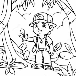 Diego Exploring Jungle Coloring Page 51674-41252