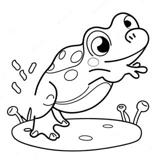 Cute Frog Jumping Coloring Page 51694-41268