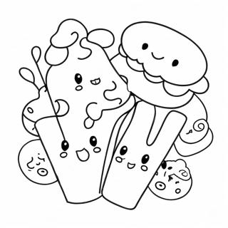 Kawaii Food Characters Coloring Page 51703-41274