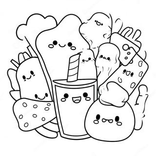 Kawaii Food Characters Coloring Page 51703-41276