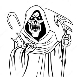 Scary Demon Grim Reaper Coloring Page 51714-41282