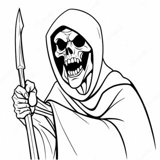 Scary Demon Grim Reaper Coloring Page 51714-41284