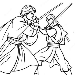 Anakin Vs Obi Wan Coloring Pages