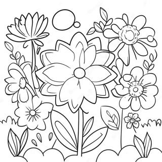 Thick Border Flower Garden Coloring Page 51774-41333