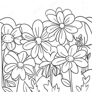 Thick Border Flower Garden Coloring Page 51774-41334