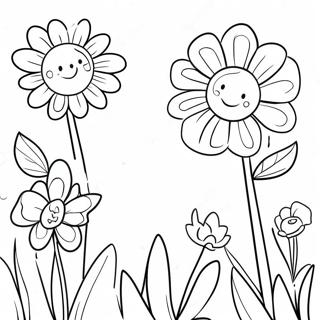 Thick Border Flower Garden Coloring Page 51774-41335