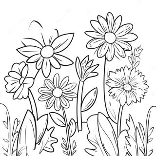 Thick Border Flower Garden Coloring Page 51774-41336