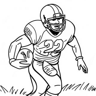 Barry Sanders Running With Football Coloring Page 51784-41341